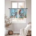 thumbnail image 4 of Ocean Octopus Sheer Curtains 54 Inch Long 2 Panels, Starfish Undersea Nautical Blue Vintage Light Filtering Rod Pocket Curtains, Sheer Voile Drapes for Living Room Bedroom, 52"x54", 4 of 8