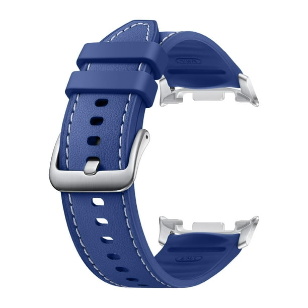 Correa de cuero vegano para Samsung Galaxy Watch 8 Hybrid, color azul marino