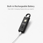 POLICE Personal Safety Alarm Keychain, 130DB Loud Rechargeable Emergency Alarm with LED Flashlight & SOS, Self Defense for Women, Kids, Seniors, Black