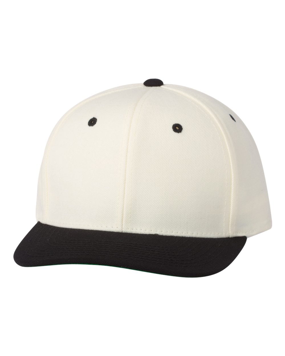 Black Baseball Hat Blank Structured Flat Bill Snapback Cap