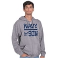 thumbnail image 3 of US Navy Son Military Anchor Logo Men Big & Tall Zip Hoodie Brisco Brands 2X, 3 of 5