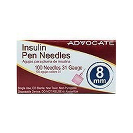 Advocate Pen Needle 31G 8mm 5/16" 100 count (Pack of 12)