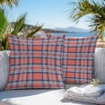 thumbnail image 3 of Throw Pillow Covers 18x18 Inch Set of 2, Orange Blue Waterproof Outdoor Pillow Covers, British Style Buffalo Plaid Lattice Decorative Cushion Pillowcases for Couch, Sofa, Bed, Garden, Patio, 3 of 9