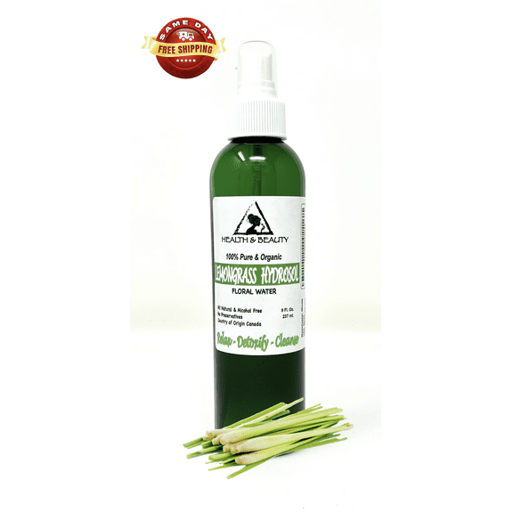 Lemongrass Hydrosol Organic Floral Water Pure Natural 8 oz