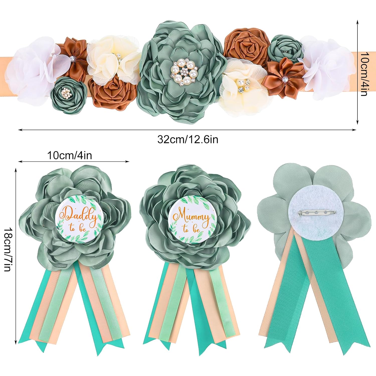 3 Pcs Maternity Sash Kit Mom My to Be Daddy to Be CorPins  display picture 1