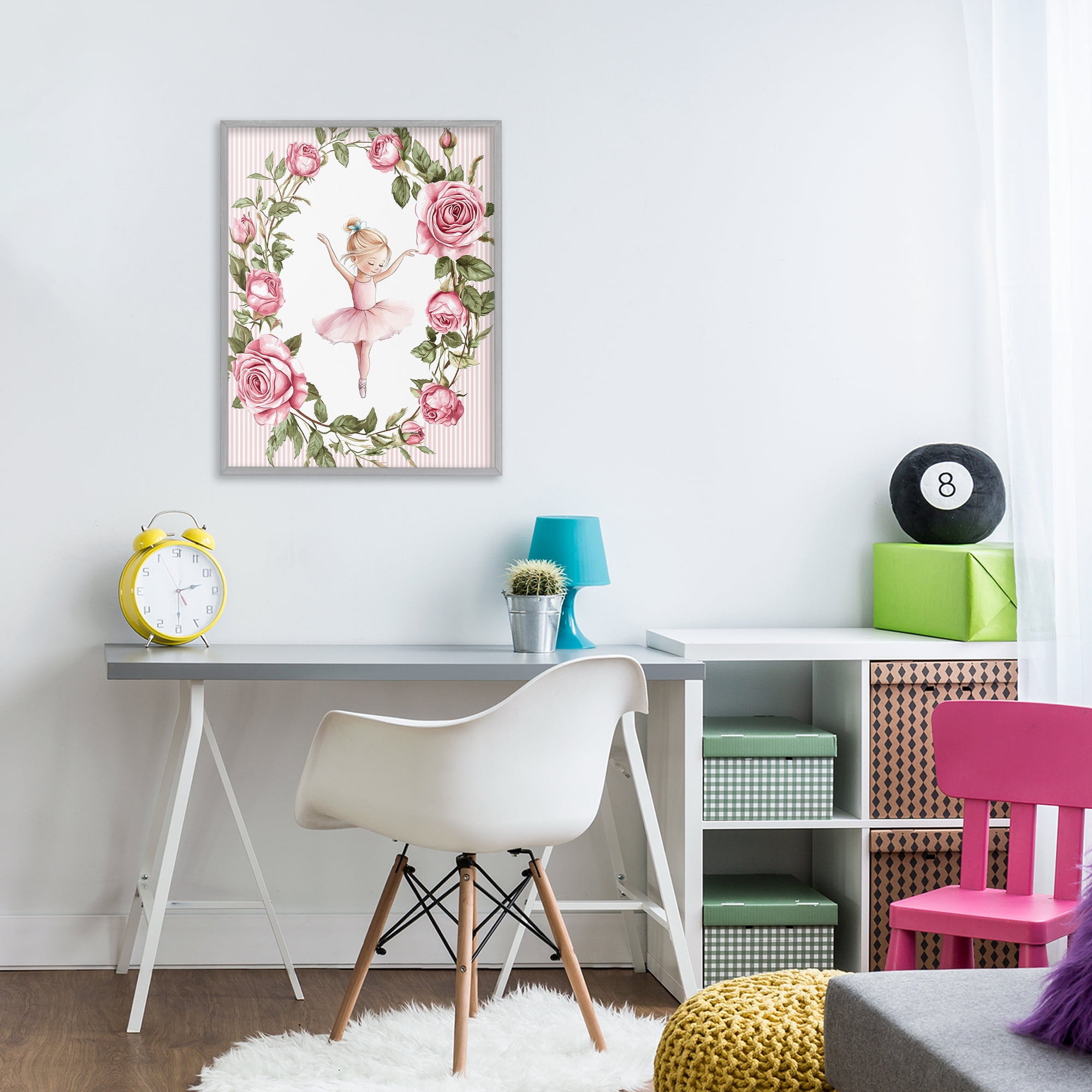 Stupell Industries Little Rose Dance Gray Framed Giclee Art, design by Christine Simpson Art