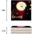 thumbnail image 3 of RYLABLUE Happy Halloween Night Theme Bat Castle Set of 8 Coaster for Drinks, Absorbent Ceramic Stone Coasters Cup Mat with Cork Base for Home Kitchen Room Coffee Table Bar Decor, 3 of 4