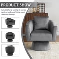 thumbnail image 4 of Ktaxon 360° Swivel Accent Armchair Velvet Upholstered Club Chair, Pumpkin Shape Sofa Corner Barrel Chair Gray, 4 of 8