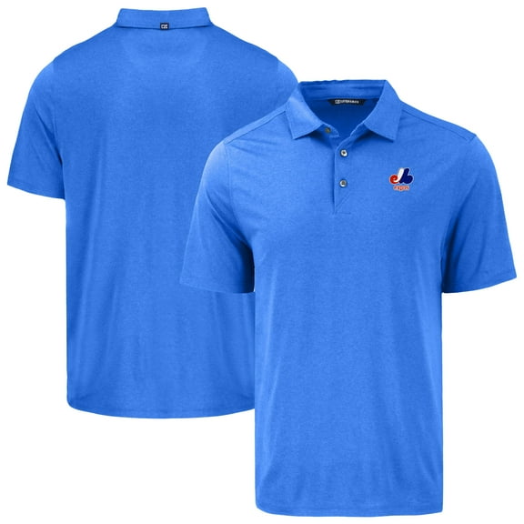 Men's Cutter & Buck Royal Montreal Expos Cooperstown Coastline Epic Comfort Eco Recycled Polo