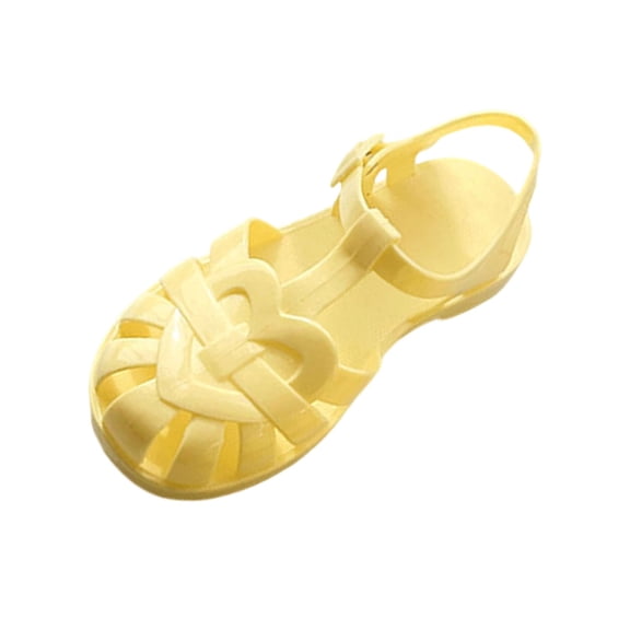Xfvqtps Kids Girls Jelly Sandals Closed Toe Princess Flat Summer Beach Waterproof Fisherman Gladiator Sandals