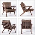 thumbnail image 6 of UNICOO® Mid Century Chair, Retro Upholstered Accent Armchair, with Wood Frame and Removable Cushions, Large Leisure Slipper Chair for Living Room/Bedroom (U2279-Brown), 6 of 7
