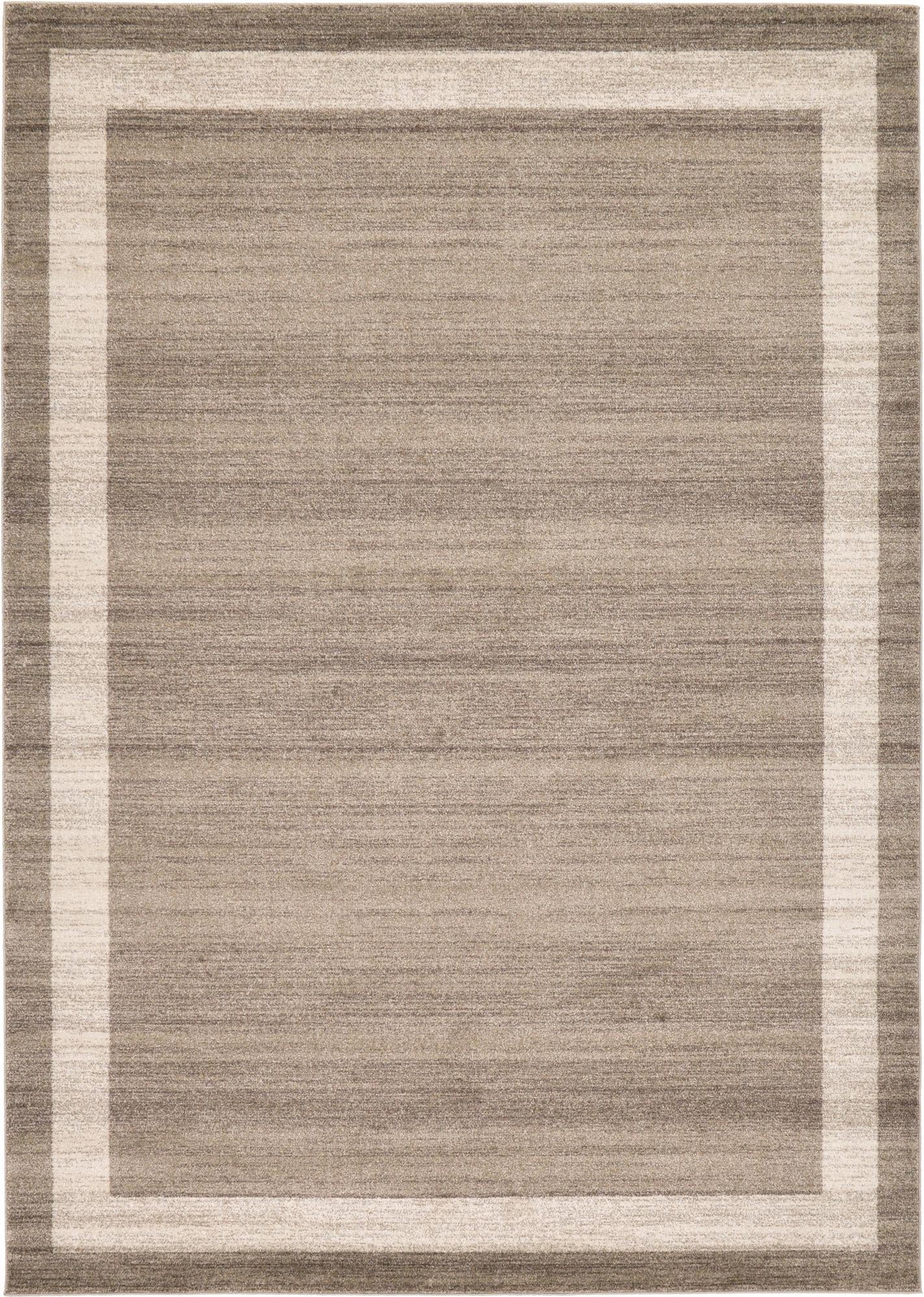 Unique Loom Del Mar Collection Area Rug - Maria (8' x 11' Rectangle Light Brown/Ivory)