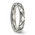 thumbnail image 4 of Titanium Polished Criss Cross 4mm Grooved Ring, 4 of 7