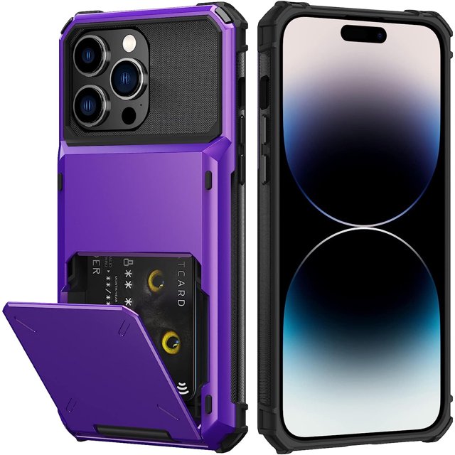 2022 iPhone 14/13/12/11 Pro Max X/XS/XR/XS Max SE Wallet Case - Store 5 Cards & Enjoy Dual Layer Shockproof Protection!