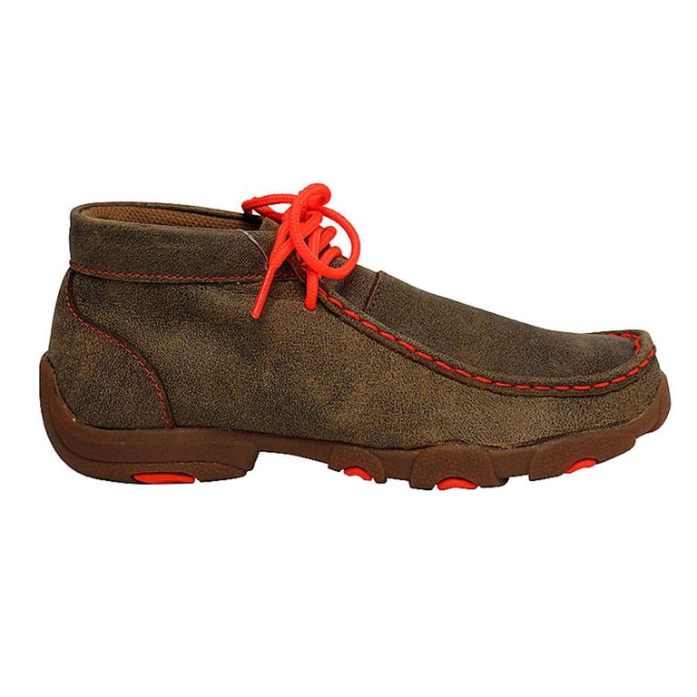 Twisted X Casual Shoes Boys Kids Leather Moc Brown Orange YDM0006