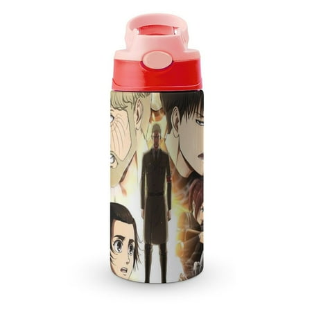 

Attack On Titan Anime Kid s Insulated Water Bottle With Straw Vacuum Stainless Steel Cup Leak-Proof Toddler Thermoses Children Water Cup
