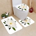 thumbnail image 1 of JSDART Magnolia 3 Piece Bathroom Rugs Set Bath Rug Contour Mat and Toilet Lid Cover, 1 of 2