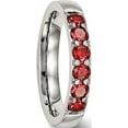 thumbnail image 5 of Stainless Steel Polished Red Cz 4mm Band (Size 6) Made In China sr527-6, 5 of 5