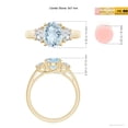 thumbnail image 4 of ANGARA Natural Three Stone 1.5 ct Aquamarine and Half Moon Diamond Ring in 14K Yellow Gold for Women (Size-9x7mm) | March Birthstone, Anniversary, Jewelry Gift for Women | Natural Aquamarine Ring, 4 of 9