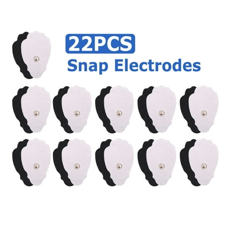 TENS Unit Pads, 22PCS, Snap Electrodes, FDA Approved TENS Replacement Pads for Electrotherapy EMS Machine Muscle Stimulation Massager, (Best Electrical Muscle Stimulation Devices)