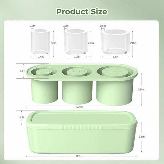 AVOKA Ice Cube Tray for Stanley Ice Mold Tumbler Cup 950-1200ml, 3 Sizes Silicone Ice Cube Molds with BPA Free