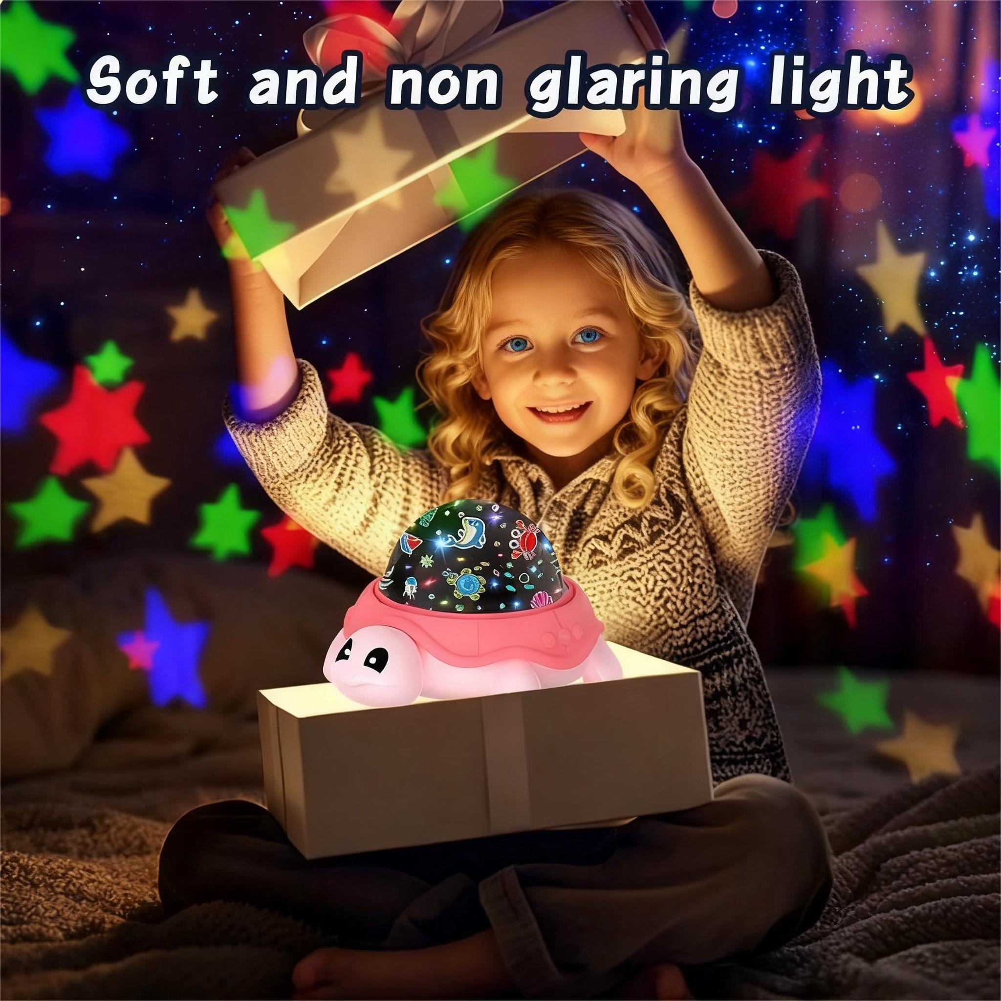 VIVIHEYDAY Cute Turtle Night Light Projector for Kids, Ocean World Star Galaxy Ceiling Lamp Color Changing, 360° Rotation, USB Powered, Christmas Birthday Gifts