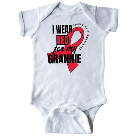 

Inktastic Sickle Cell Awareness I Wear Red For My Grannie Gift Baby Boy or Baby Girl Bodysuit
