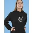 thumbnail image 2 of Smartprints Womens Graphic Hoodie Black - Solar Eclipse Cotton Blend Classic Fit, 2 of 4