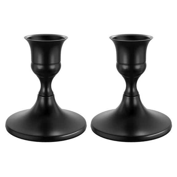 Black Taper Candle Holders Set of 3, Vintage Metal Candlestick Holders for Dinner Room Table Centerpiece