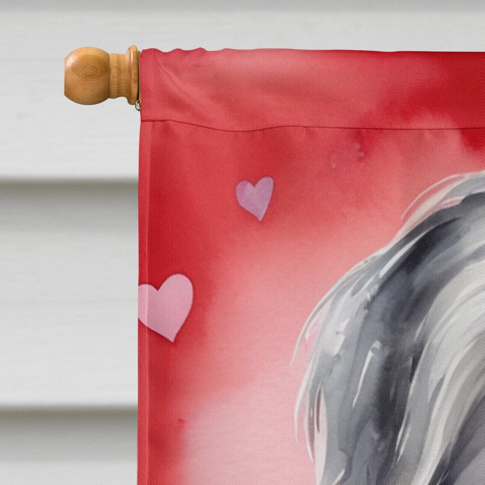 Bearded Collie My Valentine House Flag 28 in x 40 in