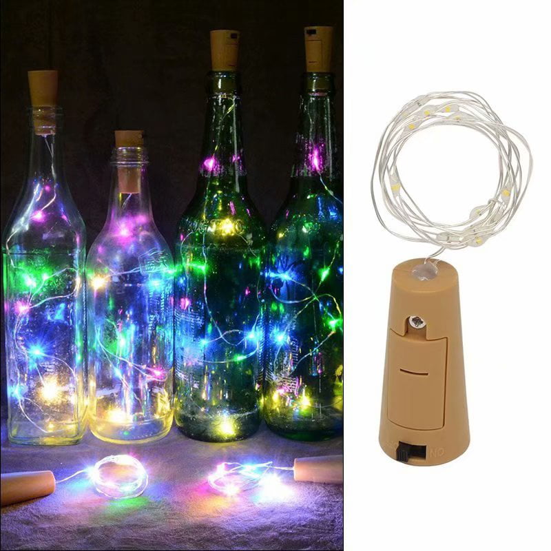 1M 10LED Warm White String Light With Battery Wine Bottle Xmas Party Decor Lamp 