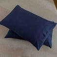thumbnail image 4 of Pillow Cases Standard Size Set of 2 for Bedroom Washable Solid-color Pillowcase Suitable for Women Men 51*90cm (Navy), 4 of 7