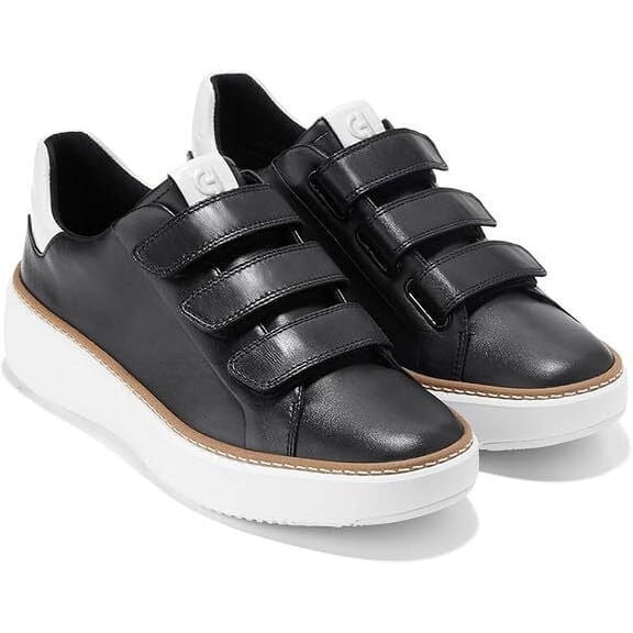 Cole Haan Womens Grandpro Topspin Triple Strap Sneaker Black/ White W30409