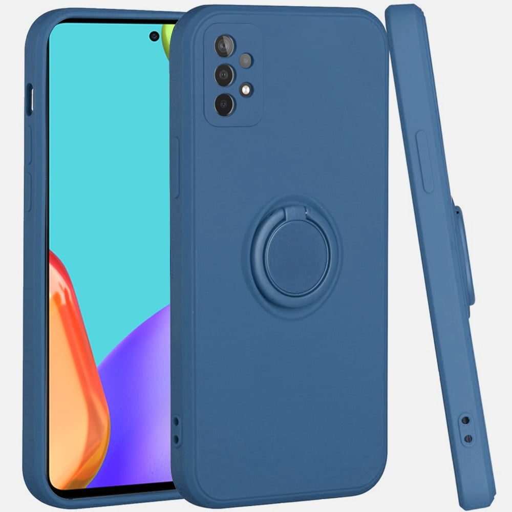 for Samsung Galaxy A52 5G Slim Silicone Soft Rubber Hybrid with Ring Stand Holder Car