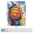 thumbnail image 4 of JEUXUS  Watercolor Basketball Blanket, Colorful Line Graffiti Modernist Aesthetic Art Throw,Great Gifts for Boys and Girls,, 4 of 6
