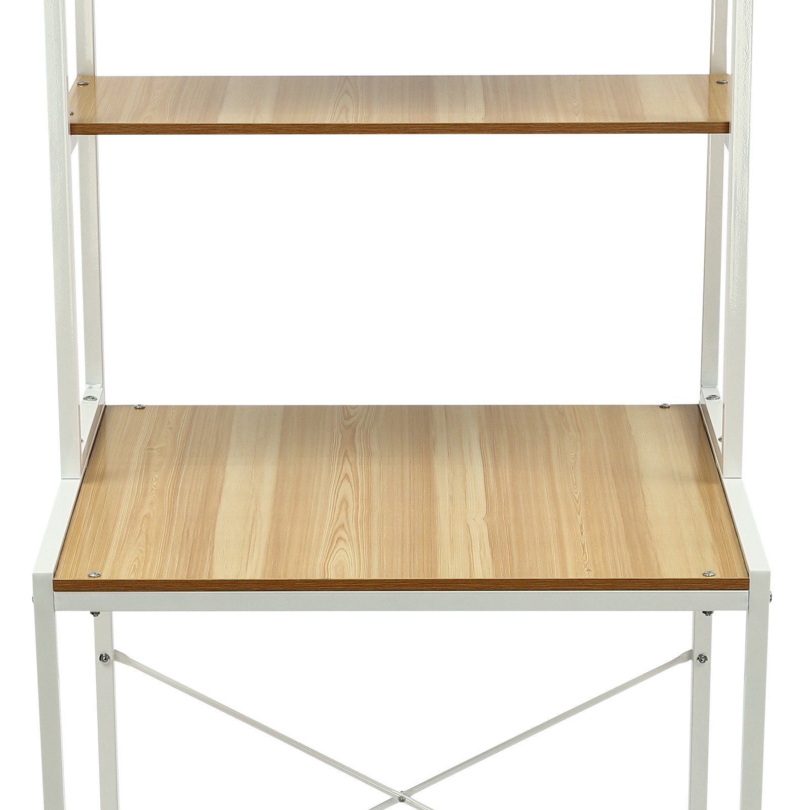 Over Washer and Dryer Storage Shelf Portable Organizer Rack Space Saver Standing Rack with Adjustable Feet for Bathroom Laundry Room (White+Log)
