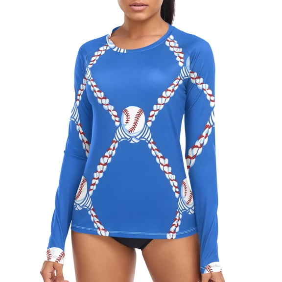 joogoo Womens UPF 50 Sun Shirts Baseball Long Sleeve UV Protection Rash Guard Tops S