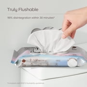 Bc Babycare XL Flushable Baby Wipes - Septic Safe, Potty Training, Hypoallergenic, Fragrance Free, Plant-Based, 126 Wipes, 3-Pack