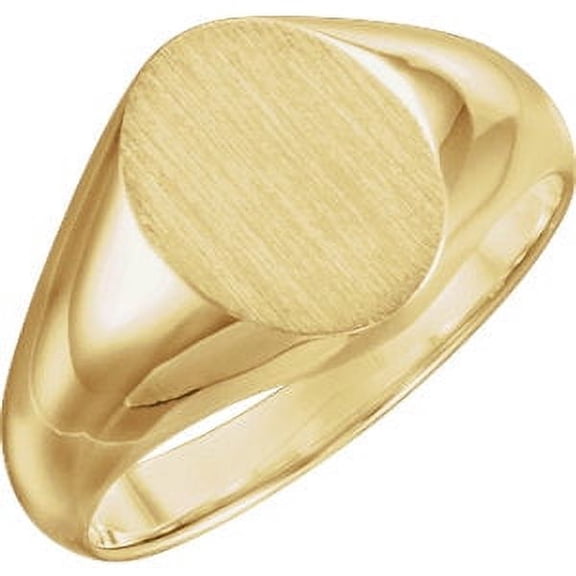 FB Jewels 10K Yellow Gold 10x8mm Men's Oval Signet Ring