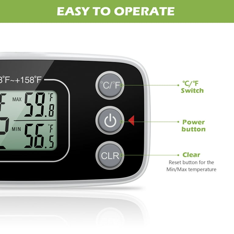 ORIA Wireless Freezer Thermometer, Digital Refrigerator