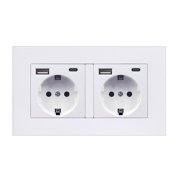 EU Wandsteckdose mit USB Typ C LadePort 16A Flamm schutz paneel St Y4P3