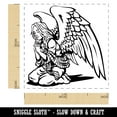 thumbnail image 2 of Praying Winged Angel Woman Self-Inking Rubber Stamp Ink Stamper - Yellow Ink - Small 1 Inch, 2 of 7