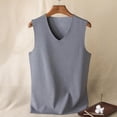 thumbnail image 3 of Men Winter Seamless Thermal Vest V-neck Sleeveless Thermal Underwear Thickened Elastic Slim Fit Bottoming Shirt Thermal Tops (Navy Blue,5XL), 3 of 7