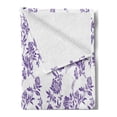 thumbnail image 2 of Floral Soft Flannel Fleece Blanket, Thriving Seasonal Plants with Randomly Distributed Lilac Posies Abstract Style, Cozy Plush for Indoor and Outdoor Use, 50" x 70", Violet and White, by Ambesonne, 2 of 5