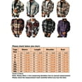 thumbnail image 2 of MAWCLOS Men's Slim Fit Lattice Plaid Super Soft Flannel Shirt Lapel V Neck Button Up Cardigan Jackets S-5XL Black Plaid XXL, 2 of 2