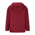 thumbnail image 7 of Feancey Women's Oversized Zip Up Hoodie Comfy Long Sleeve Sweatshirt Jacket Fall Outfits Teen Girl Y2K Hooded Fashion Jackets with Pockets Wine M, 7 of 7