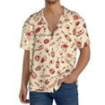 thumbnail image 3 of Vsdgher Red Wine Print Men's Wrinkle Free Untucked Cuban Shirt Business Casual Button Down Shirts Short Sleeve Shirt, 3 of 7