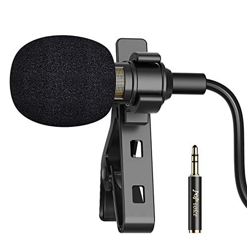 Tablet Laptop PC Computer YouTube Interview Video Lavalier Microphone Professional Clip On Lapel Mic with Omnidirectional Condenser for Smartphone