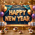 thumbnail image 2 of Balloon Design Happy New Year Banner Gift Box Glitter Decor Festive Backdrop for Holiday Party Event Celebration, 2 of 5
