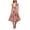 Pink, variant on Xaqiouau Womens Floral Midi Dress Cap Sleeve Casual Summer A Line Dress Crew Neck Fit and Flare Belted Party Wedding Guest Dress
